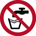 Verbotsschild P005 als Symbol kein Trinkwasser nach ISO 7010 