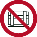 Verbotsschild P023 als Symbol nichts abstellen oder lagern nach ISO 7010 