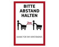 Poster „Bitte Abstand halten“ für Kundenstopper DIN A1 auf Fotopapier 170g 