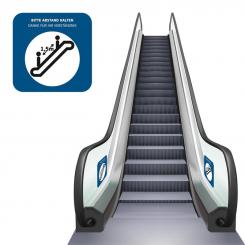 Abstand halten - Rolltreppe - Aufkleber 