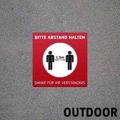 Fußbodenaufkleber mit Hygienehinweis - Bitte Abstand Halten 