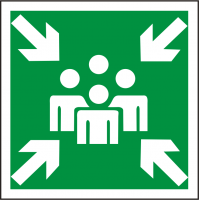 Rettungsschild als Symbol Sammelstelle nach BGV A 8 