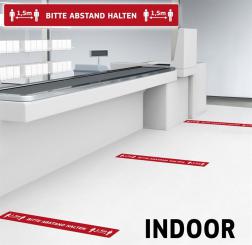 10 Stück Fußbodenaufkleber mit Hygienehinweis - Bitte Abstand Halten 