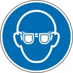 Gebotsschild als Symbol Augenschutz benutzen nach ISO 7010 M004 