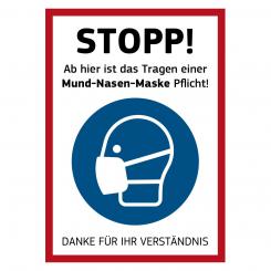 Poster „Stopp! Mund-Nasen-Maske Pflicht“ - DIN A1 