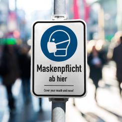 360 Grad Plakat - DIN A1 - Maskenpflicht 
