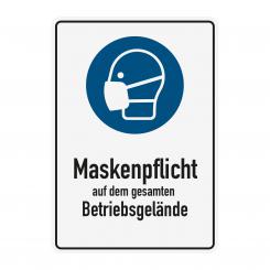Hinweisschild - Maskenpflicht - Betriebsgelände 