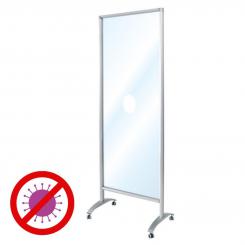 Mobile Hygiene-Schutzwand mit Rollen 