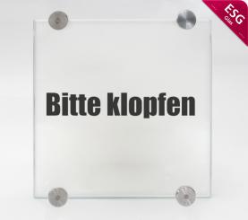 Türschild System PR-GLASline, ESG mit Klemmhaltern 