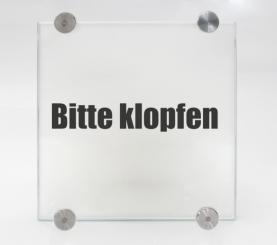 Türschild System PR-GLASline, mit Klemmhaltern 
