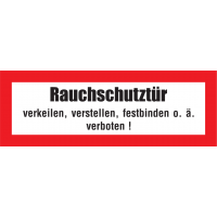 Brandschutzschild mit Text Brandschutztür verkeilen,verstellen 