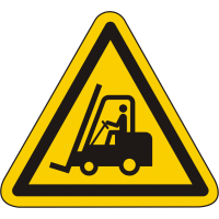 W014 / Warnschild als Symbol Warnung vor Flurförderfahrzeugen nach ISO 7010 