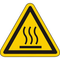 W017 / Warnschild als Symbol Warnung vor heißer Oberfläche nach ISO 7010 
