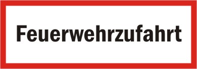 Parkplatschilder mit Text "Feuerwehrzufahrt" 