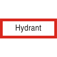 Brandschutzschild als Text Hydrant 