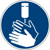 Hände desinfizieren, Gebotszeichen, praxisbewährt [GBP28] 