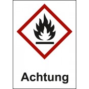 GHS 02 Flamme Text: Achtung 
