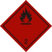 Gefahrgutkennzeichnung Klasse 2 schwarz, Unterklasse 2.1/Entzündbare Gase 