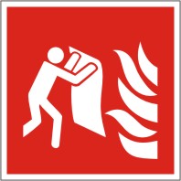Brandschutzschild Feuerlöschdecke nach ISO 7010 / F016 