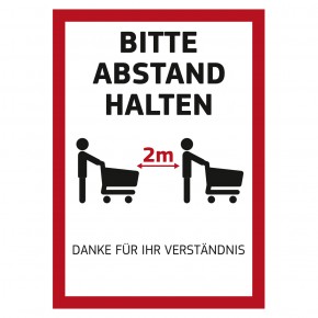 Poster „Bitte Abstand halten“ für Kundenstopper DIN A1 auf PVC-Plane 