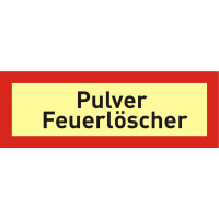Brandschutzschild (Zusatz) mit Text "Pulver Feuerlöscher", KNS 